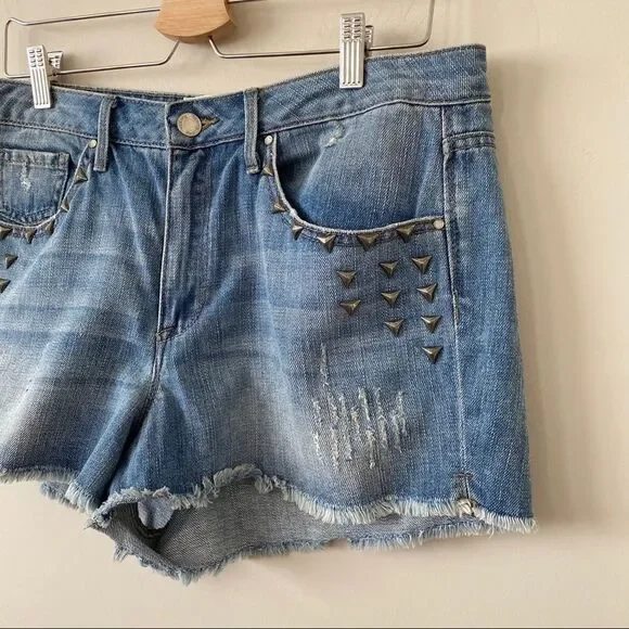 Rachel ROY-Distressed Embellished High Rise Shorts - Picture 4 of 8